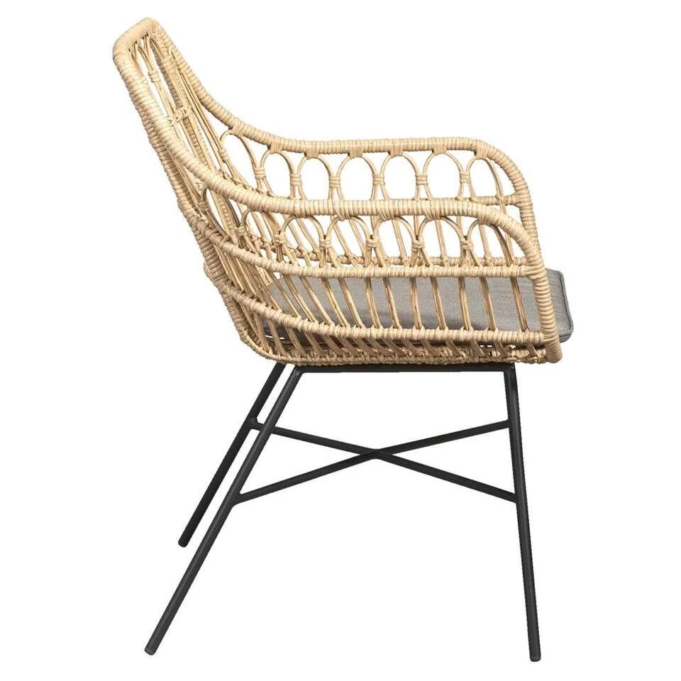 Le Sud Loungestoel Grimaud - Zwart/naturel - 82x70x67 Cm - Image 4