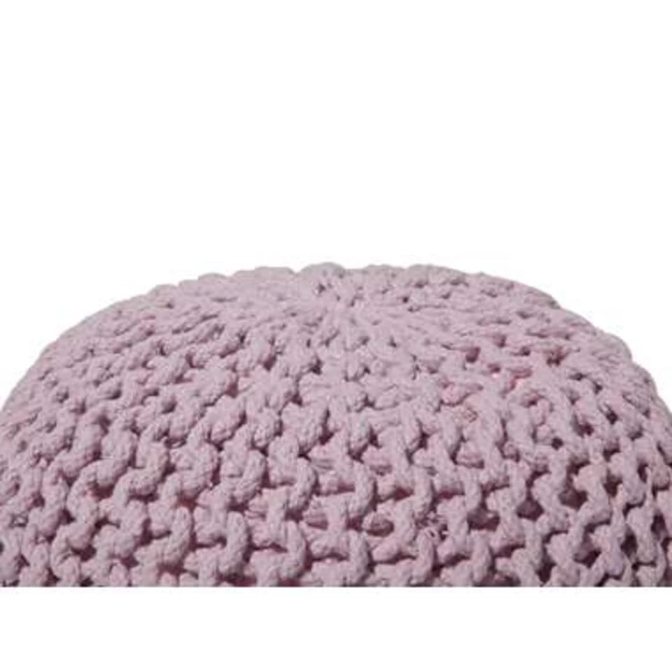 Beliani Poef CONRAD - Roze Katoen - Image 2