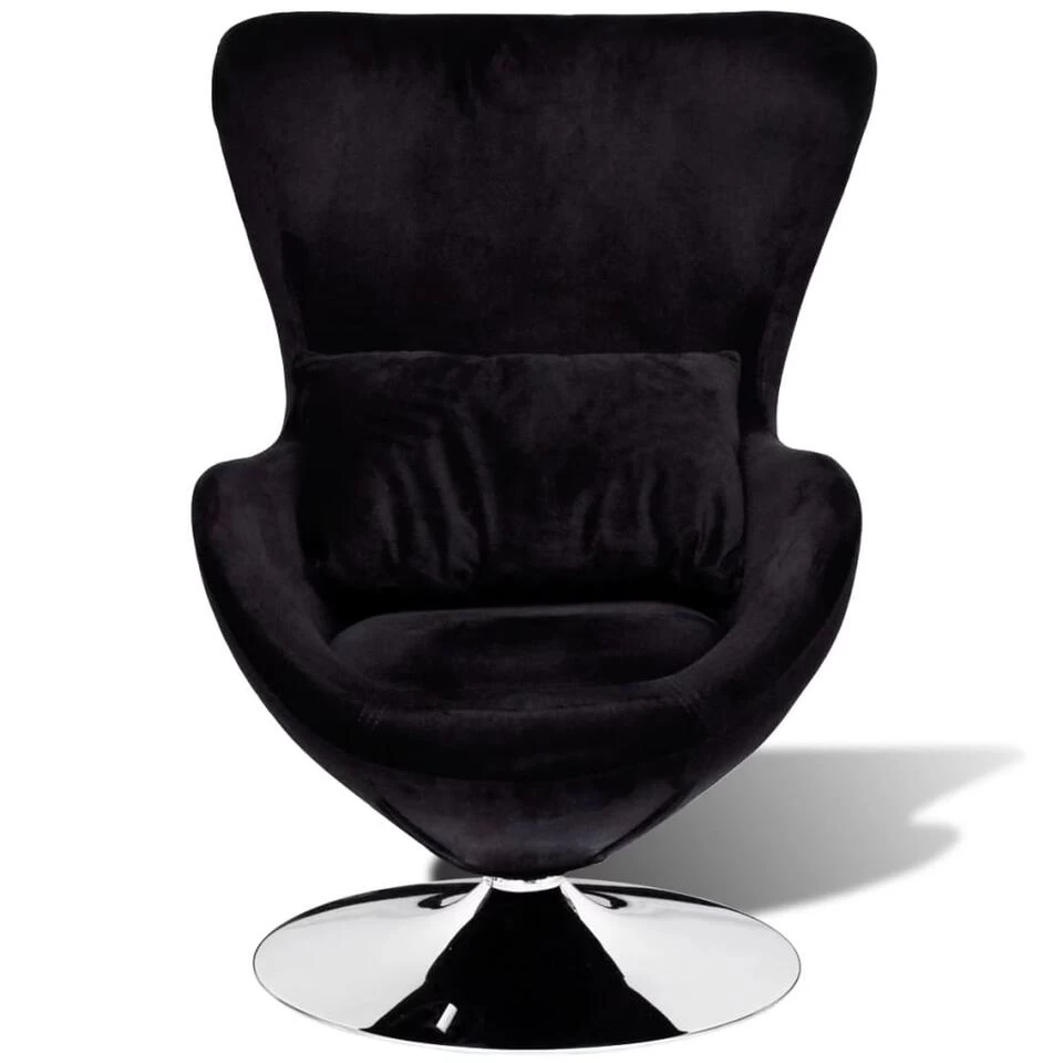VidaXL Fauteuil Eivormig Zwart - Image 2