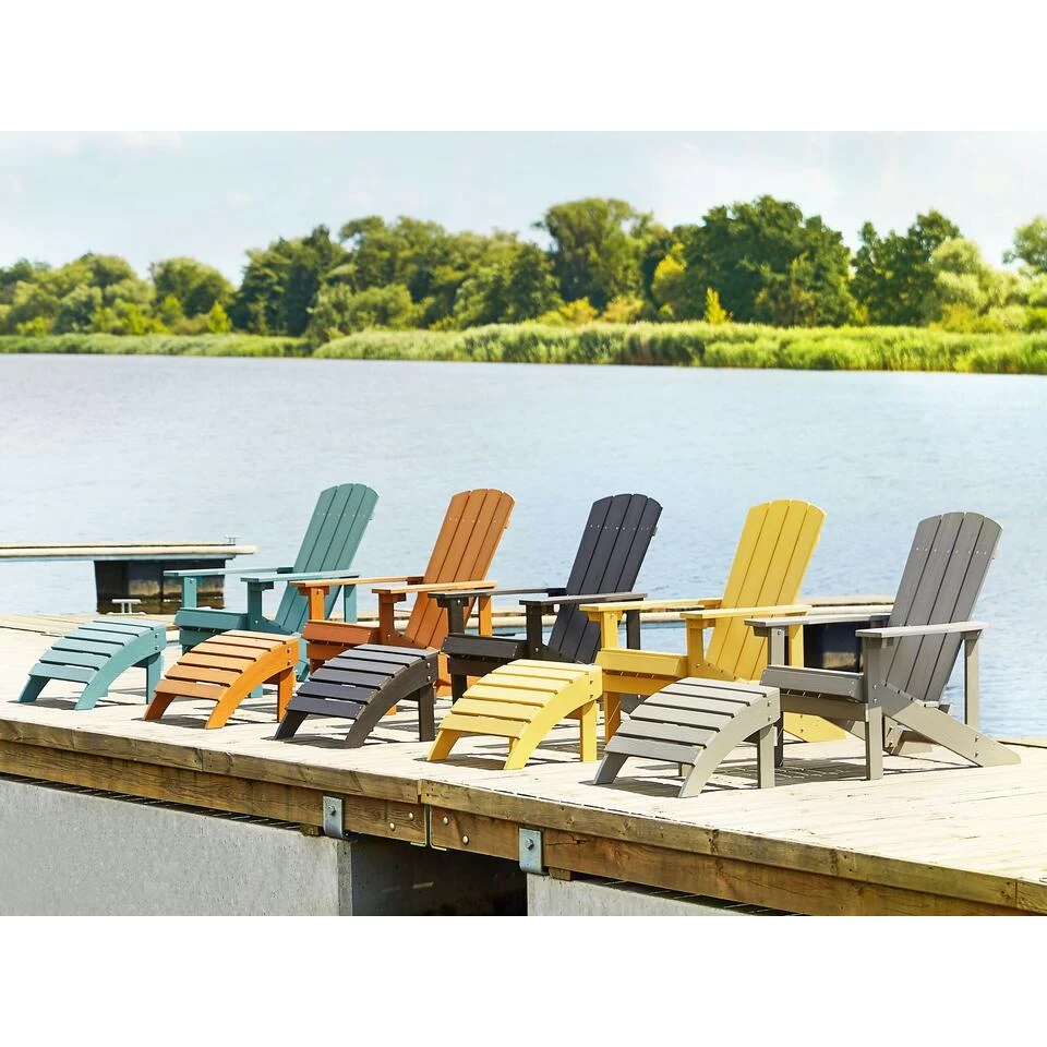 Beliani Voetenbankje ADIRONDACK - Grijs Kunsthout - Image 2