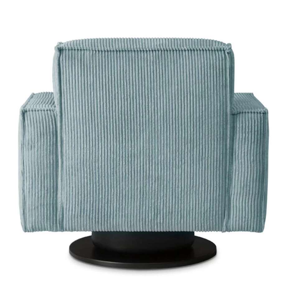 Draaifauteuil Stuttgart Met Armleuning - Ribcord - Ijsblauw/grijs - Image 4