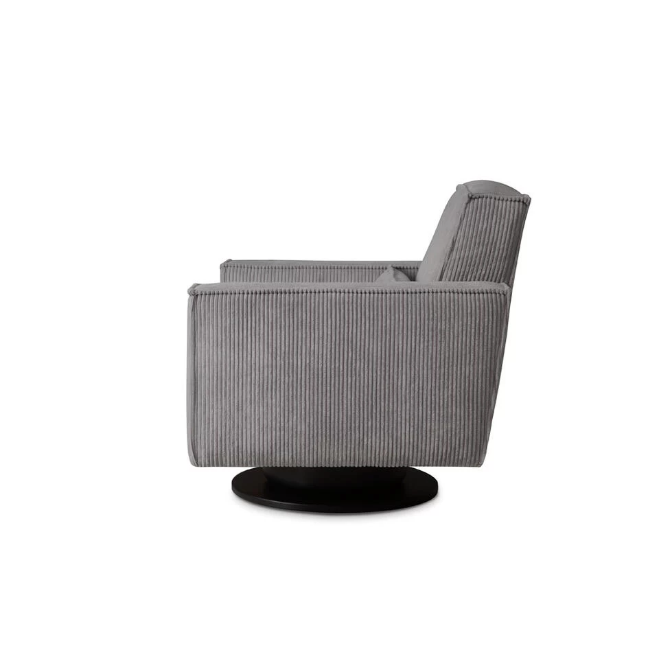 Draaifauteuil Stuttgart Met Armleuning - Ribcord - Antraciet - Image 3
