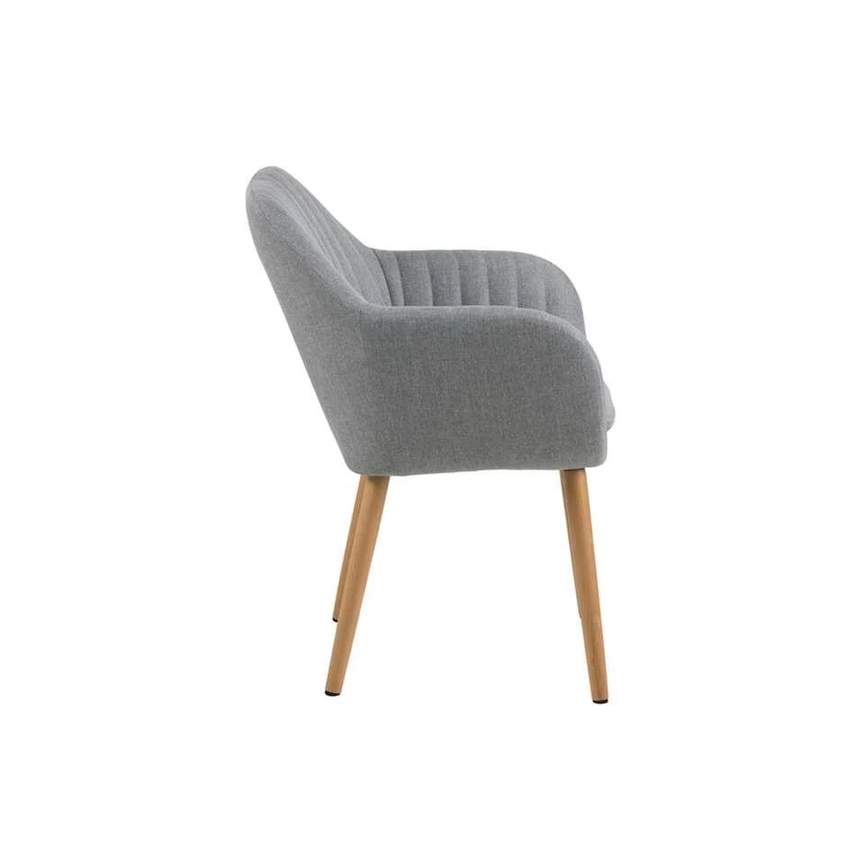 Eetkamerstoel Meda - Stof - Lichtgrijs/streep (1 Stuk) - Image 3