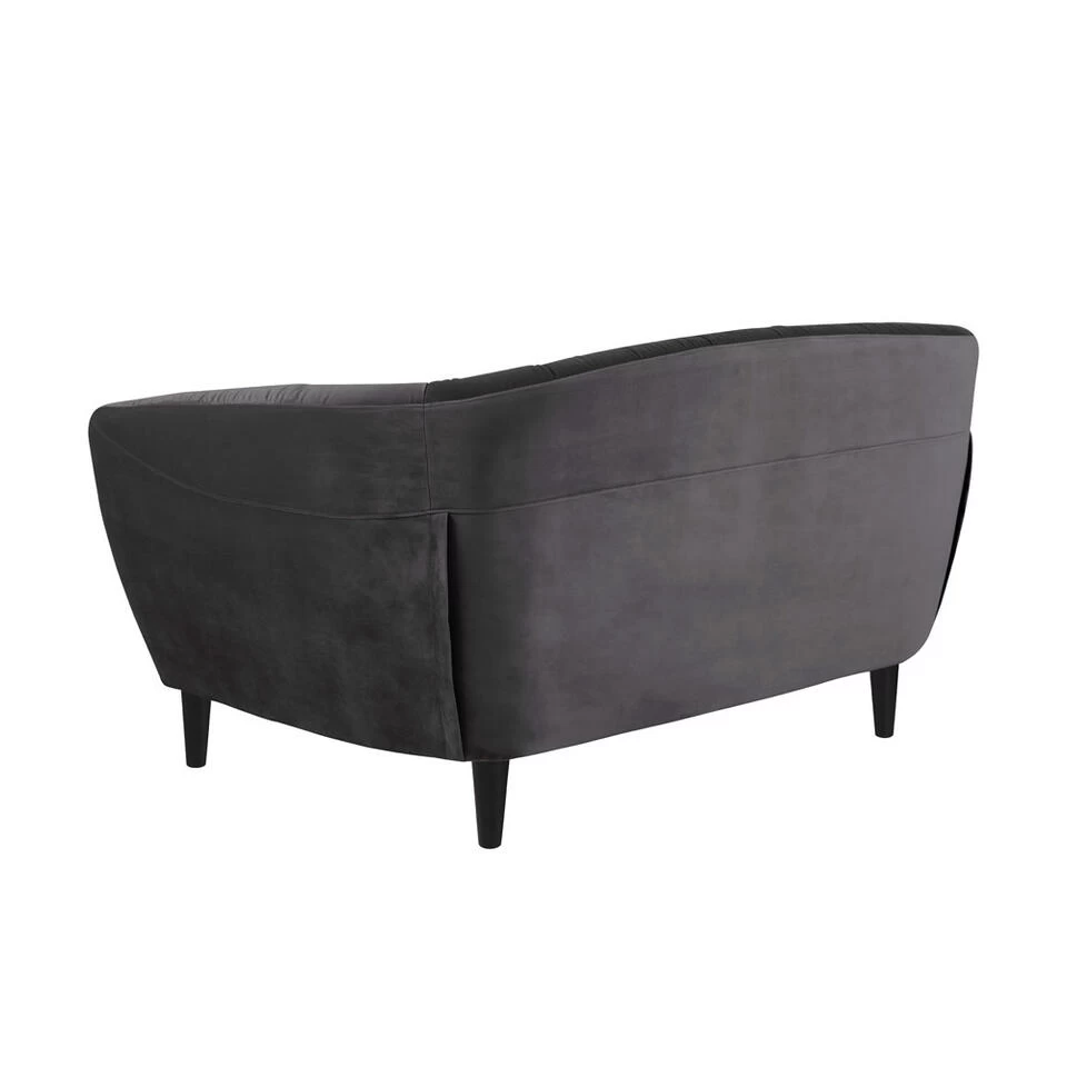 Bank Thyrza 2-zits - Fluweel - Donkergrijs - Image 4