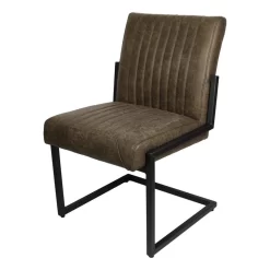 HSM Eetkamerstoel Texas - Yachtleder - Legergroen