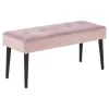 Bankje Gaby - Fluweel - Roze - 45x95x38 Cm
