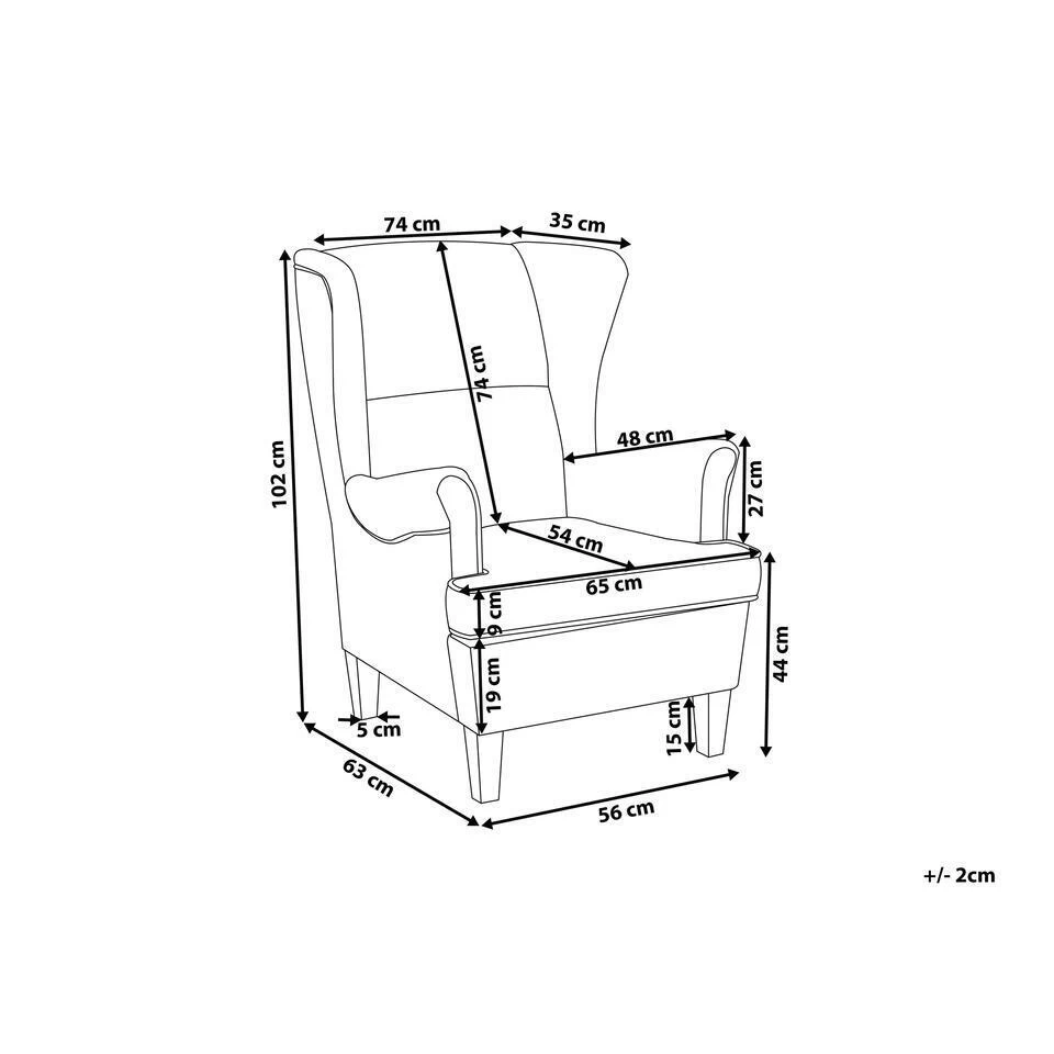 Beliani Oorfauteuil ABSON - Grijs Polyester - Image 3