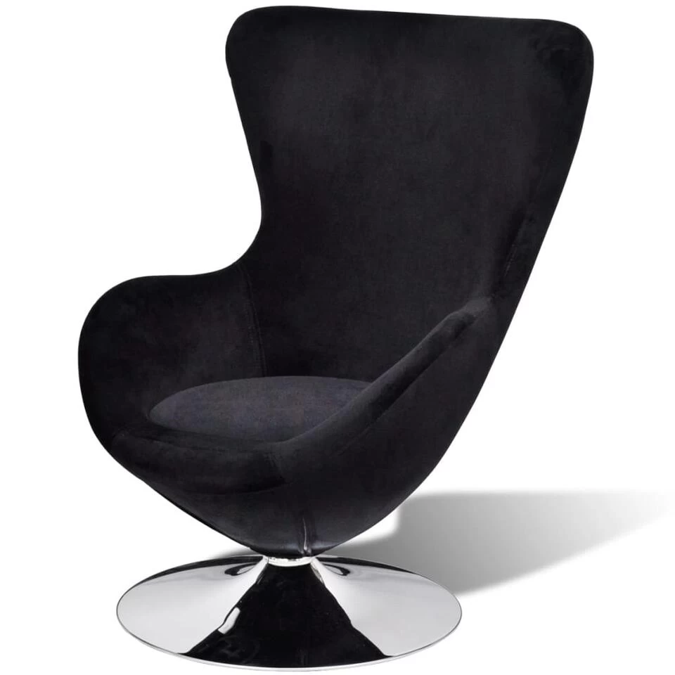 VidaXL Fauteuil Eivormig Zwart - Image 4