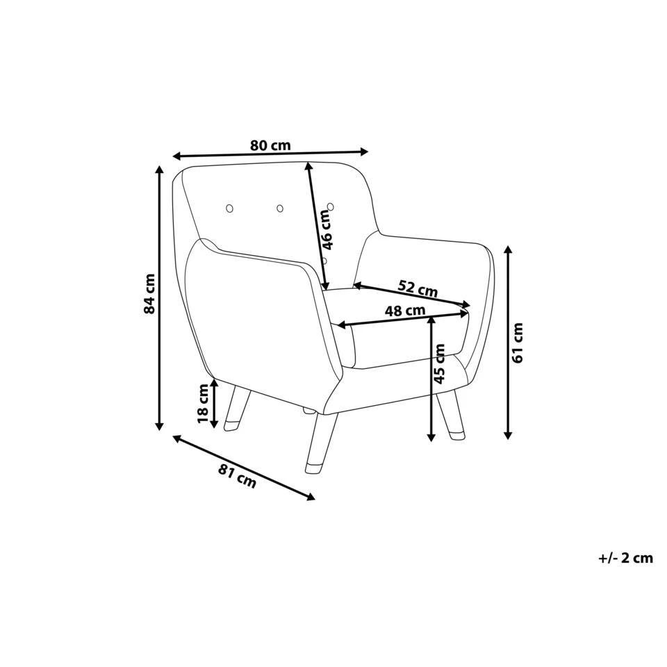 Beliani Fauteuil BODO - Grijs Fluweel - Image 3