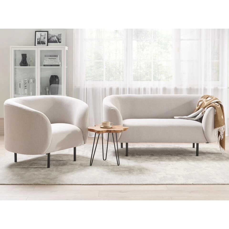 Beliani Fauteuil LOEN - Beige Polyester - Image 3