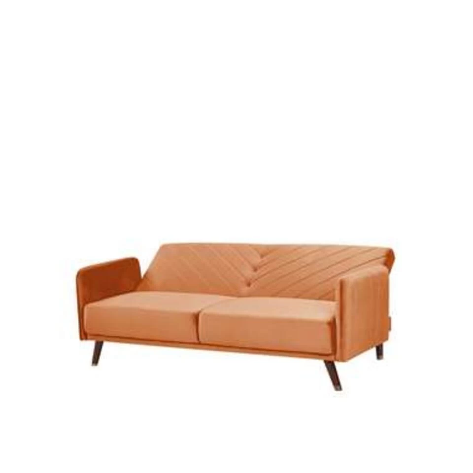 Beliani Driezitsbank - SENJA Oranje Fluweel - Image 3