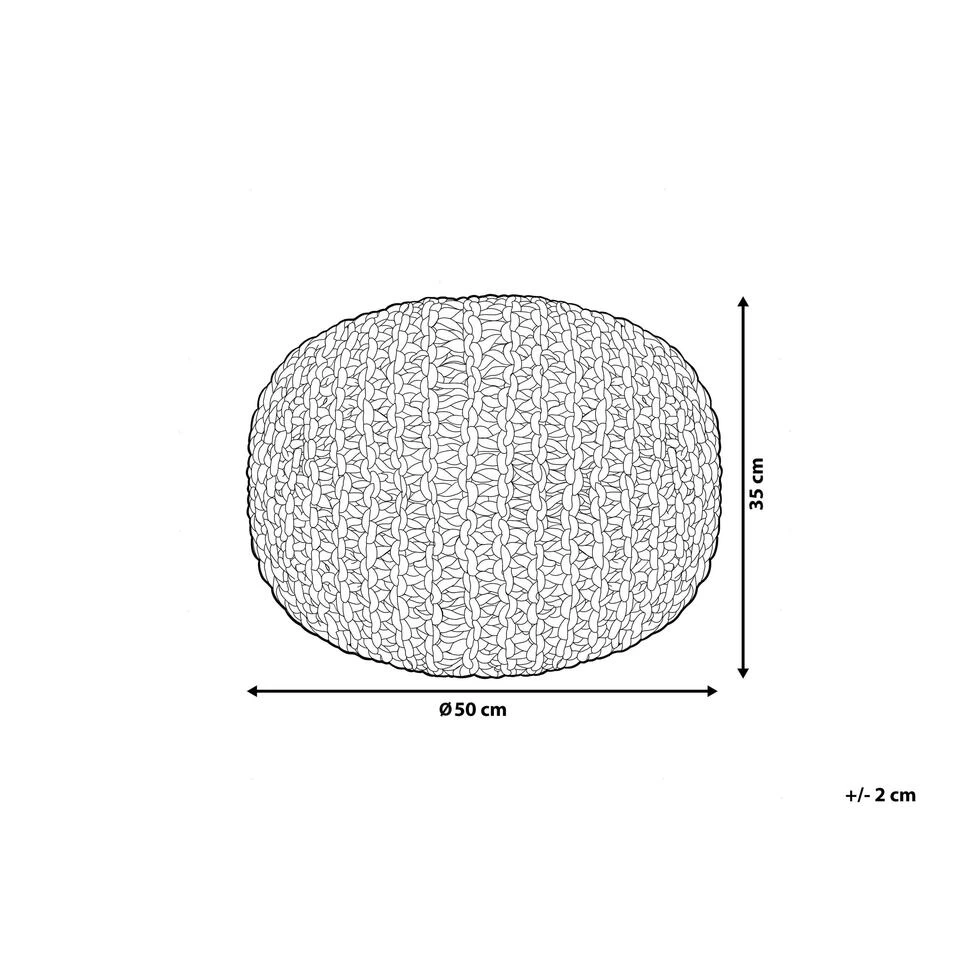 Beliani Poef PRIENE - Grijs Katoen - Image 3