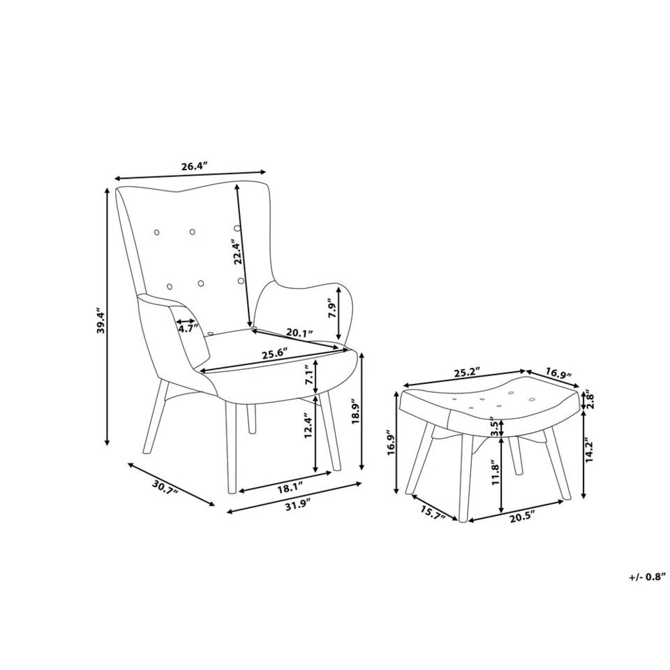 Beliani Fauteuil VEJLE - Zwart Fluweel - Image 4
