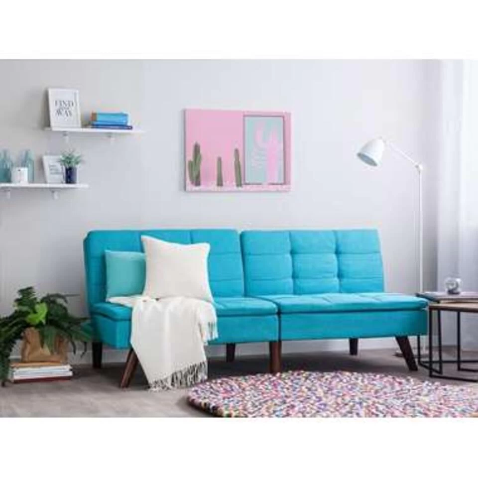 Beliani Driezitsbank - RONNE Blauw Polyester - Image 2