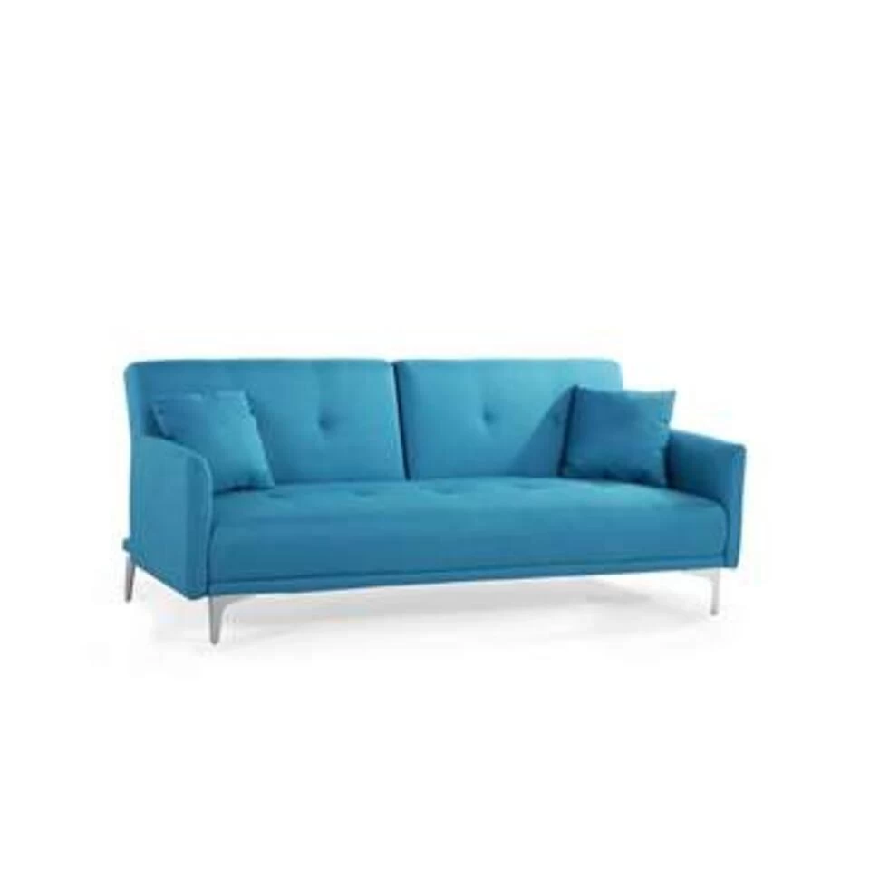 Beliani Driezitsbank - LUCAN Blauw Polyester - Image 4